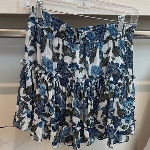 Misa Los Angeles Blue Floral Mini Skirt